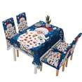 thumbnail image 2 of Christmas Table and Chair Covers Santa Claus Bells Pattern for Kitchen Dining Room Tablecloth Decorations, 2 of 2