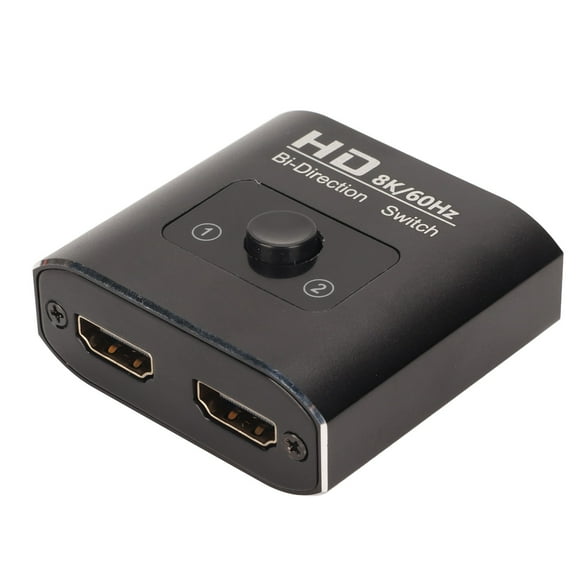 Bi Directional Splitter, 1 in 2 Out Stable Signal Transmission 8K HD Multimedia Interface Switcher Heat Dissipation for Computer for Projector