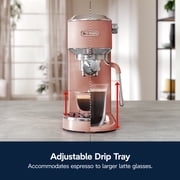 De’Longhi Dedica Duo Espresso Machine, Compact Size with Built in Frother for Latte Art, Brew Espresso, Cold Brew, Lattes & More, Rose