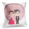 thumbnail image 1 of BOSDECO Boy Couple Cartoon Cute Character Design Red and Scott Pattern Wedding Suit Digital Craft and Style Bride Pillowcase Pillow Cover Cushion Case 16x16 inch, 1 of 1