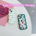 thumbnail image 5 of Compatible with iPhone 13 Pro Max Case with Heart Design for Women Girls,Aesthetic Cute Wavy Soft Shockproof Cell Phone Cover for iPhone 13 Pro Max 6.7 Inch (Matcha Green), 5 of 8