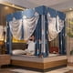 thumbnail image 1 of Cortina de cama sentada de tres puertas, dosel de cuatro esquinas, cortina de cama con cremallera, cortina de cama a prueba de luz, uso conveniente, 1 of 5