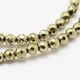thumbnail image 2 of Round Non-magnetic Synthetic Hematite Beads Strands Imitation Pyrite Faceted Antique Bronze Plated 3mm Hole: 0.5mm about 132pcs/strand 16 inch, 2 of 3