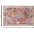 thumbnail image 3 of Hallway Runner Rug Boho Washable Non-Slip Carpet for Kitchen Entryway Laundry Bedroom, Room Decor, Home Decor, Ultra-Thin Runners Vintage Distressed Accent Rug, 6 x 9 ft, Orange, 1 Pack, 3 of 8