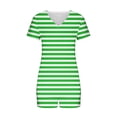 thumbnail image 4 of Summer 2 Piece Outfits for Women 2025 Polka Dots Short Sleeve V Neck Night Shirt and Shorts Sets Home Soft Pajamas (S, Green 03), 4 of 6