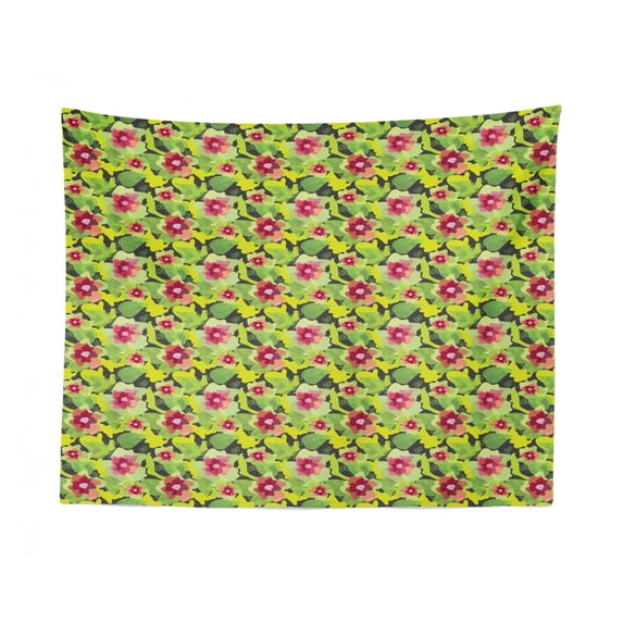 Abstract Tapestry, Repetitive Eyeball Look Circular Motifs Print, Fabric Wall Hanging Decor for Bedroom Living Room Dorm, 2 Sizes, Amber Seafoam, by Ambesonne