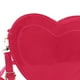 thumbnail image 3 of Bolso de hombro con forma de corazón, de piel sintética brillante, ajustable y desmontable. Rosa roja, 3 of 7