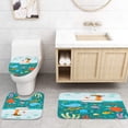 thumbnail image 5 of FMSHPON Sea Voyage Rabbit Dear Creatures 4 Piece Bathroom Set Shower Curtain Bath Rug Contour Mat and Toilet Lid Cover, 5 of 8