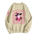 thumbnail image 5 of Women Cancer Awareness Pullover in October Pink Ghost Halloween Sweatshirts Short Sleeve Crewneck Pink Ribbon Survivor Gifts Tops, 5 of 5