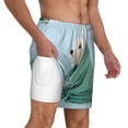 thumbnail image 2 of Kdxio Dog Wrapped In Towel Print Men'S Swim Trunks With Compression Liner 7 Inch Inseam Quick Dry Swim Shorts, 2 of 7