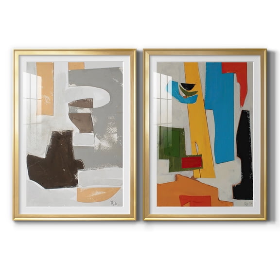 Wexford Home Andalusian Forms III Premium Framed Print, 30.5" x 42.5" - Ready to Hang, Gold (Set of 2)