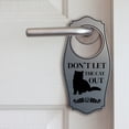 thumbnail image 5 of Don't Let The Cat Out Door Hanger | House or Business Door Sign - Navy Blue Gold, 4" x 8", 5 of 8
