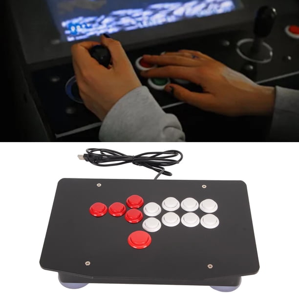 Fight Stick, Fighting Joystick Puerto USB 2.0 Ventosas Inferiores 5 Teclas Direccionales Nostálgico 8 Botones De Función Grandes Control Preciso Para PC