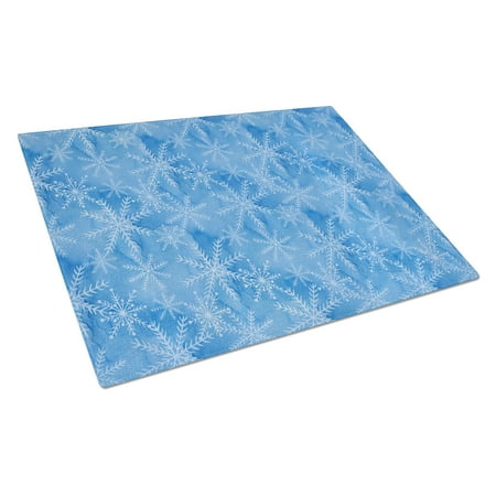 

Caroline s Treasures Watercolor Dark Blue Winter Snowflakes Glass Cutting Board Large