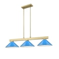 thumbnail image 2 of 152MGLD-MEB-Z-Lite-Cobalt - 3 Light Billiard-10 Inches Tall and 14.25 Inches Wide-Electric Blue  Shade Color, 2 of 2