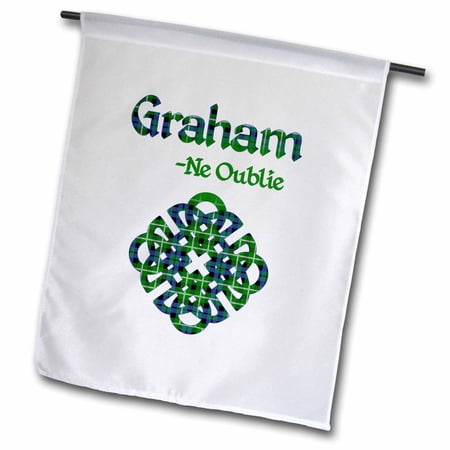 Celtic knot in the tartan colors for the Graham Clan and family motto 12 x 18 inch Garden Flag fl-318248-1