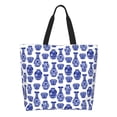 thumbnail image 1 of Disketp Blue Vases Bolsa Tote Estampada para Mujer, Bolso de Hombro y de Mano para Compras y Viajes, 1 of 8