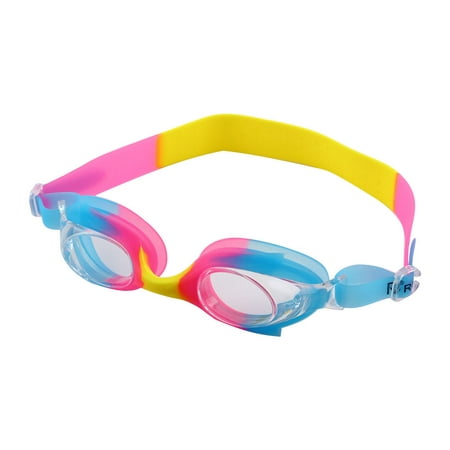 Silicone Belt Clear Vision Anti Fog Swim Goggles Glasses Pink Yellow