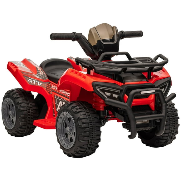 Aosom Kids Ride-on ATV Quad Bike Four Wheeler Car with Music, 6V Battery Powered Motorcycle for 18-36 Months, Red