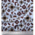 thumbnail image 1 of Soimoi Poly Georgette Fabric Flower Artistic Print Sewing Fabric Yard 42 Inch Wide, 1 of 3