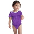 thumbnail image 3 of Daiia Glitter Purple Printed Unisex-Baby Short Sleeve Onesies Bodysuits Baby Climbing Clothes Soft and Comfortable Romper with Expandable Shoulder Design-18 Months, 3 of 8