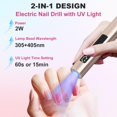 thumbnail image 3 of Taladro eléctrico inalámbrico para uñas SUPERNIGHT 14 en 1 con lámpara UV, 3 of 7