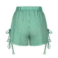 thumbnail image 2 of Patlollav Womens Loungewear Pants Drawstring Summer Plaid High-Waisted Casual Shorts Casual Wide-Leg Shorts, 2 of 6