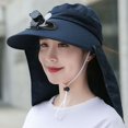thumbnail image 2 of Summer Detachable Outdoor Anti-Sun Cap Neck Face Flap Wide Brim Hat with Fan, 2 of 6