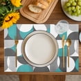 thumbnail image 3 of Placemat Mid Century Geometric Placemats for Dining Table Abstract Modern Teal Washable Table Mats for Party Kitchen Dining Decoration, 3 of 7