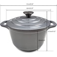 thumbnail image 2 of HAWOK Enameled Cast Iron Dutch Oven with Lid, 1.5 Quart Deep Round Dutch Oven with Dual Handles, Grey, 2 of 5