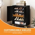 thumbnail image 3 of Craftian 5-Tier Shoe Cabinet with Adjustable Shelves, Metal Shoe Organizer with Doors, Black, 3 of 8