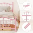 thumbnail image 4 of Yeshouse Camas individuales para niños, estructura de metal con cabecero y pie de cama, plataforma de metal tamaño individual, soporte de láminas de alta resistencia, sin necesidad de somier, 4 of 8