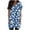 #Blue, variant on Tops for Women Plus Size Short Sleeved V-Neck Floral Print Double Pocket Pullover T-shirt Khaki L