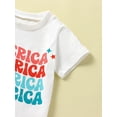 thumbnail image 5 of Bagilaanoe 4th of July Clothes for Toddler Baby Boys Short Sleeve Letter Print T-Shirts Tops + Shorts 3T 4T 5T 6T Kids Independence Day Outfits 2pcs Short Pants Set, 5 of 8