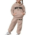 thumbnail image 7 of Little Girls Outfits Girl Sets Child Toddler Boys Girls Long Sleeve Solid Warm Hoodie Pullover Tops Pants Kids Outfits Sweat Suit, 7 of 7