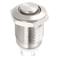 thumbnail image 5 of Interruptor de botón metálico momentáneo Uxcell cabeza alta 12mm diámetro de montaje 1NO 3-6V luz LED blanca, 5 of 5
