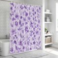 thumbnail image 6 of Purple Spring Floral Bathroom Shower Curtains with 12 Hooks Polyester Waterproof Shower Curtain for Stalls and Bathtubs Summer Botanical Elegant Watercolor Decorative Bathroom Curtain 36x72 Inches, 6 of 9