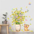 thumbnail image 2 of Yellow Daisy Cute Kitten Wall Stickers, sacinora Cartoon Cat Flower Wall Decals Removable Vinyl Peel and Stick for Living Room Children's Room Bedroom, 2 of 4