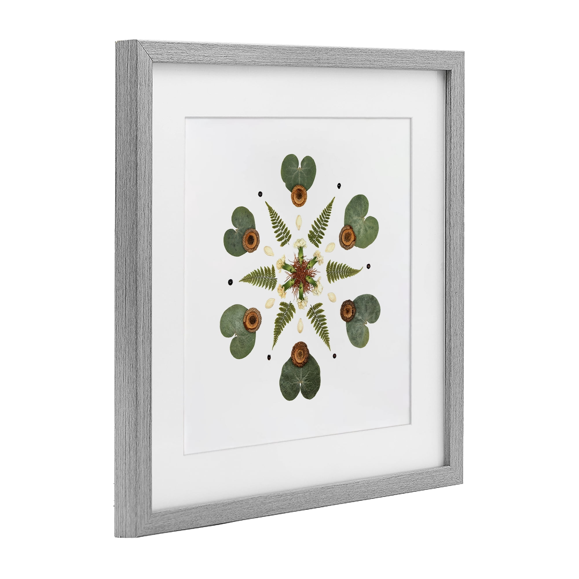 Stupell Industries Lily Pad & Fern Mandala Gray Framed Print Under Glass, design by Beth Adoette