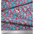thumbnail image 2 of Soimoi Pink Cotton Cambric Fabric Snowflakes & Diamond Geometric Print Fabric by the Yard 56 Inch Wide, 2 of 3