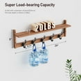 thumbnail image 5 of 29'' Coat Rack Wall Mount with Shelf, Wood Wall Hooks with Storage, Entryway Shelf with 5 Hangers for Bathroom, Living Room, Bedroom, Rustic Brown, 5 of 6