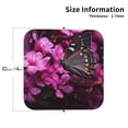 thumbnail image 2 of Kdxio Pink Blossoms Butterfly Funny Coasters,4 Pcs Leather Coasters,Housewarming Gifts,Protect Furniture from Water Marks Scratch and Damage, 2 of 6