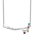 thumbnail image 1 of Custom Personalized SS 4 Birthstone Branch Necklace with Last Name Sterling Silver: Jewelry by Sweet Pea - Made in USA, 1 of 5