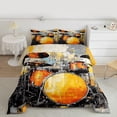 thumbnail image 2 of Manfei Oil Painting Artwork Queen Comforter Set,Graffiti Drum Kit Bedding Sets,Musical Instrument Theme Bedding Comforter Set For Girls Boys,Super Cozy Room Decor Reversible,3 Pieces, 2 of 8