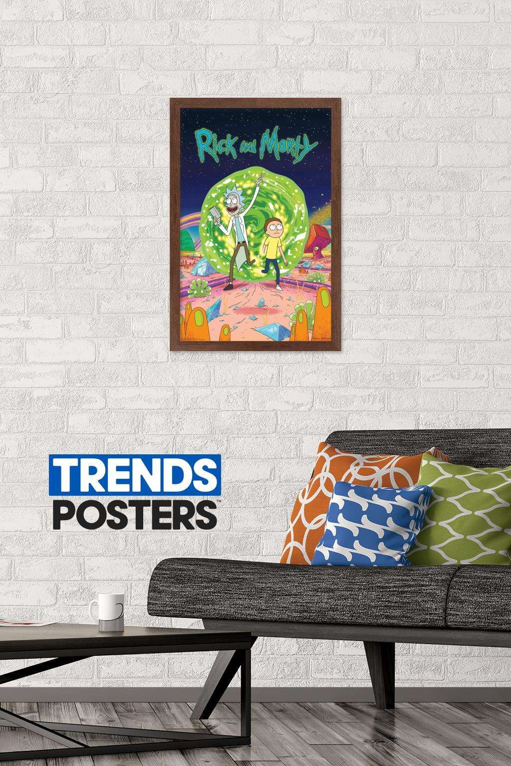 Rick And Morty - Cover Wall Poster, 14.725" x 22.375", Framed