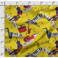 thumbnail image 2 of Soimoi Musical Instruments Print,Cotton Cambric, Quilting Fabric Sold by The Yard 42 Inch Wide, Medium Weight Cotton Fabric, SewingSupplies,White,Yellow & Red, 2 of 5