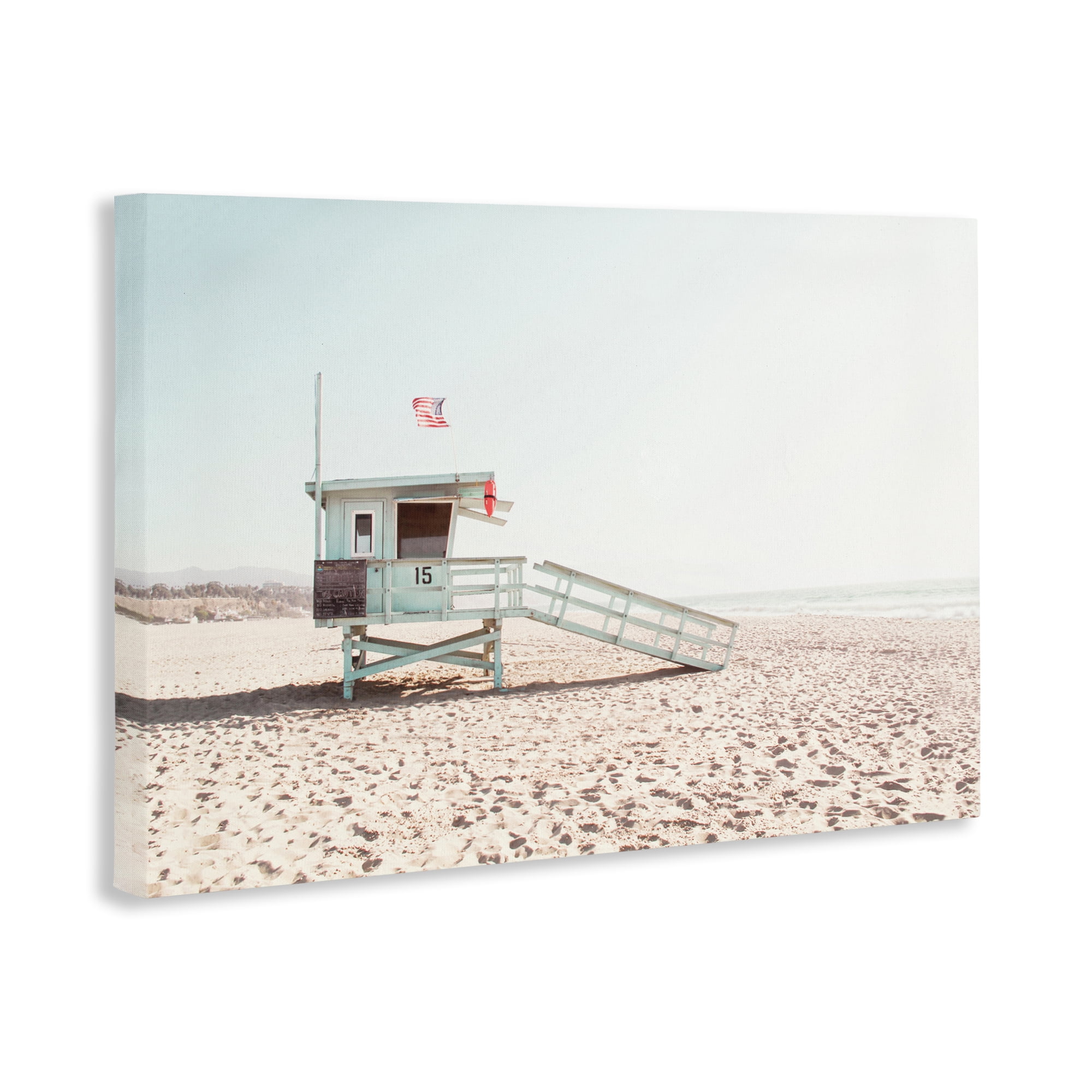 Lifeguard Hut Sunny Day Canvas Wall Art, design by Sisi and Seb