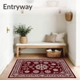 thumbnail image 3 of ODIKA 2'x3' Machine Washable Non-Slip Area Rug, Elegant Frosty Decorative Anti Fatigue Accessory High Traffic Rug, Red, 622739, 3 of 7
