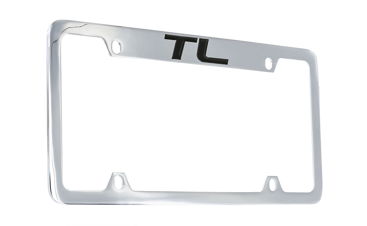 Acura TL Black Powder Coated Bottom Engraved Metal License Plate Frame Holder Baronlfi