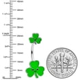 thumbnail image 3 of Body Candy Womens Steel Piercing Sweet Happy Shamrock St Patricks Double Mount Belly Button Ring, 3 of 7